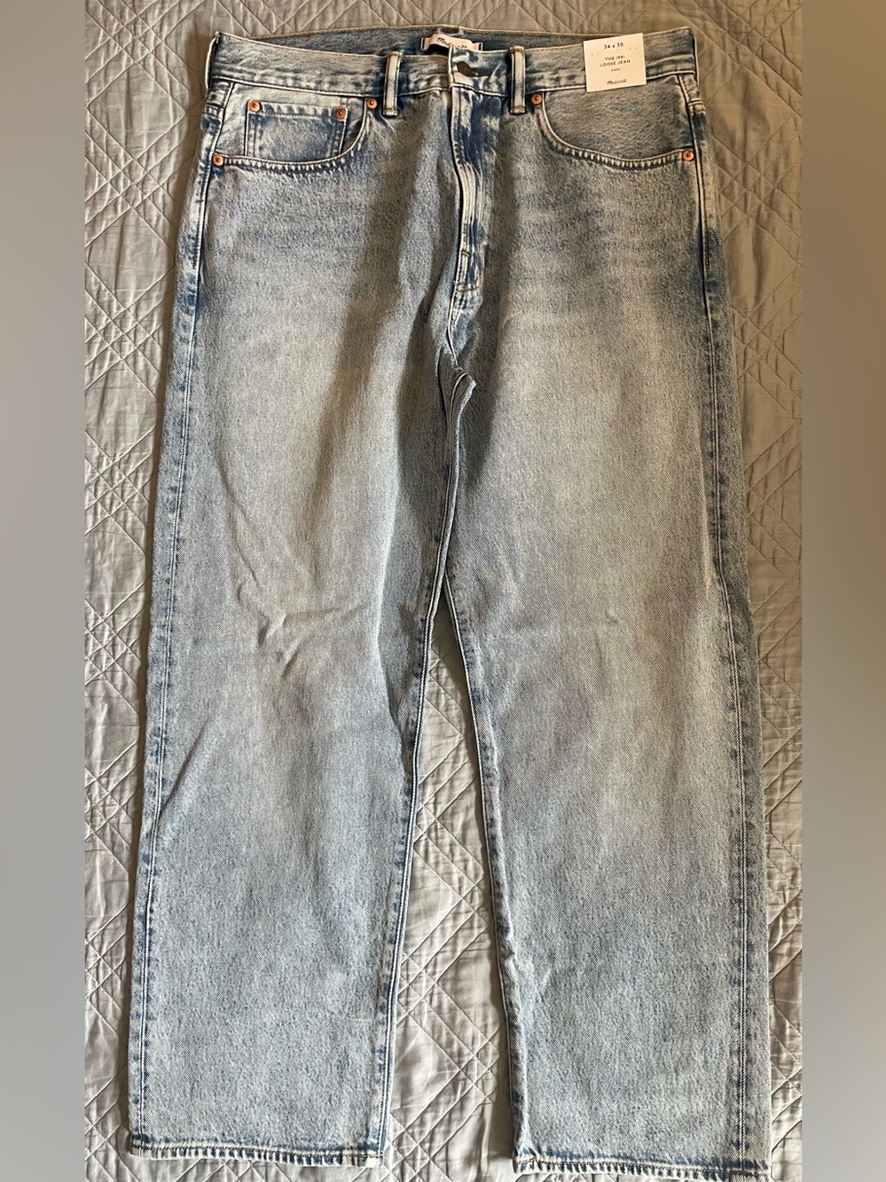 Madewell The 1991 Loose Straight Jean in Ashford Wash-Rigid Size 34 $148 NY976 - Picture 9 of 11